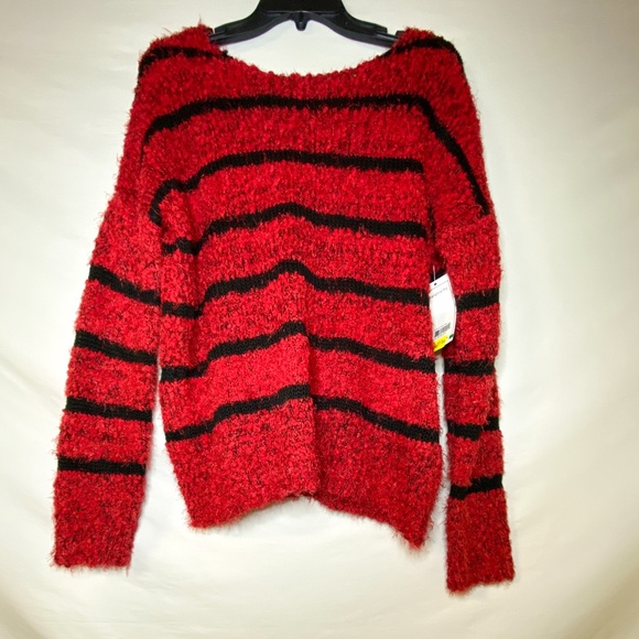 Relatively Red and Black Fuzzy Sweater - Picture 2 of 4